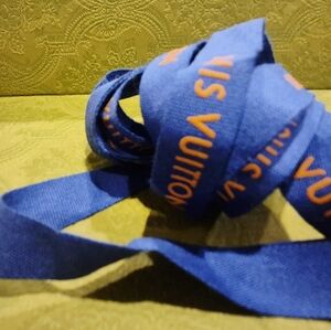 #4 Louis Vuitton Blue and Orange Luxury Ribbon  78x0.5  Gift Wrapping Hair Tie